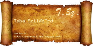 Taba Szilárd névjegykártya